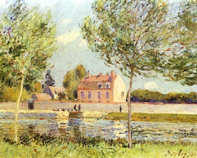 Houses on the Banks of the Loing by Alfred Sisley